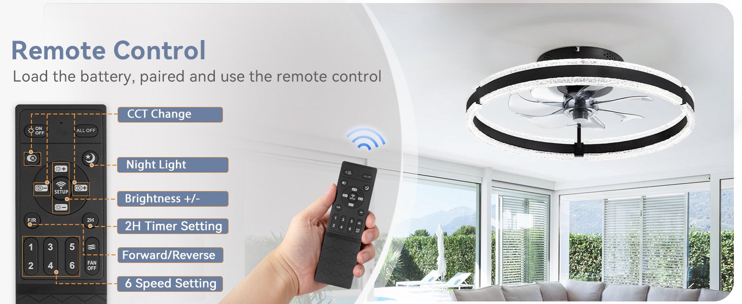 ceiling fan with light and remote