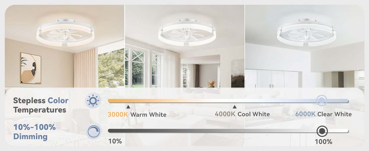 Bladeless Ceiling Fan with Light