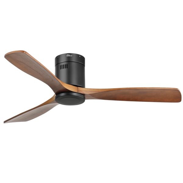 52 Inch Solid Wood Ceiling Fans With Lights, Low Profile Ceiling Fan with Light and Remote - Image 87