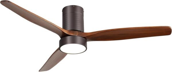 52 Inch Solid Wood Ceiling Fans With Lights, Low Profile Ceiling Fan with Light and Remote - Image 105