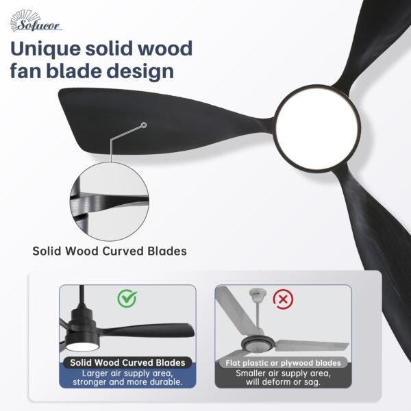 48 Inch Ceiling Fans with Lights, Smart Indoor/Outdoor Ceiling Fan with Light and Remote - Image 6