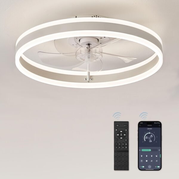 Low Profile Ceiling Fans with Lights, Flush Mount Modern Ceiling Fan and Remote Control - Image 23