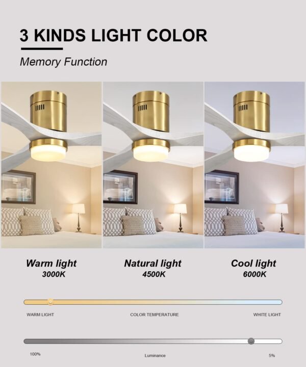 52 Inch Ceiling Fans With Lights, Solid Wood Indoor/Outdoor - Image 11