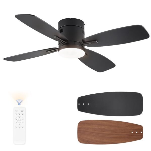 42 inch Ceiling Fans with Lights and Remote Control,Flush Mount Ceiling Fan with Quiet Reversible DC Motor - Image 18