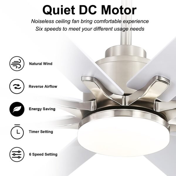 66 Inch Smart Ceiling Fans with Lights, Indoor/Outdoor Ceiling Fan with Light and Remote - Image 34