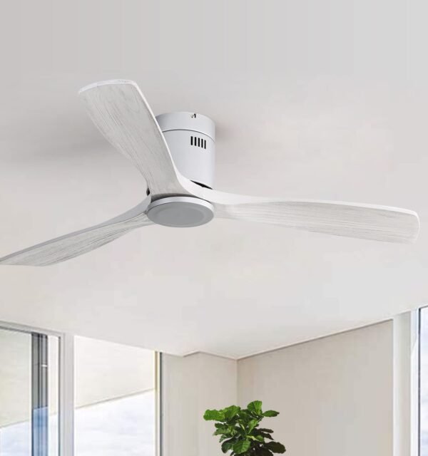 52 Inch Solid Wood Ceiling Fans With Lights, Low Profile Ceiling Fan with Light and Remote - Image 47