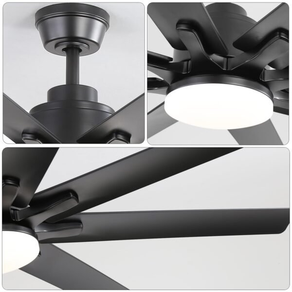 66 Inch Smart Ceiling Fans with Lights, Indoor/Outdoor Ceiling Fan with Light and Remote - Image 9
