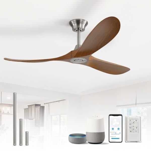 60" Ceiling Fan No Light, Smart Ceiling Fans Without Lights, Work with Alexa/Google, Reversible DC Motor, 6 Speed - Image 10