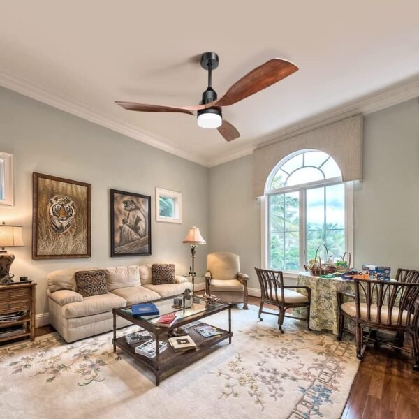 52 Inch Ceiling Fans With Lights, Solid Wood Indoor/Outdoor - Image 6