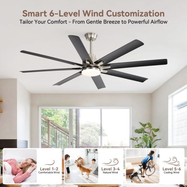 52 Inch Ceiling Fans with Lights, Smart Indoor/Outdoor Ceiling Fan With Remote - Image 14