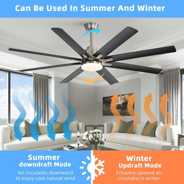 66 Inch Smart Ceiling Fans with Lights, Indoor/Outdoor Ceiling Fan with Light and Remote - Image 24