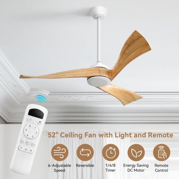 52 inch Ceiling Fans with Lights and Remote, Indoor/Outdoor Ceiling Fan with Light, Quiet DC Reversible - Image 19