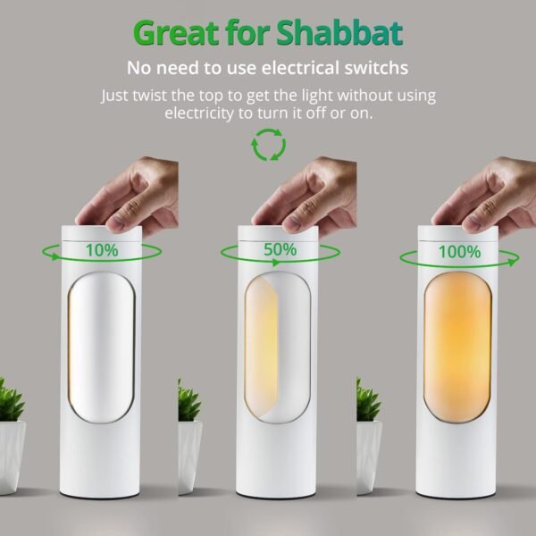 Kosher Lamp for Shabbos, White Table Lamps and Nightlight for Living Room Bedroom - Image 8