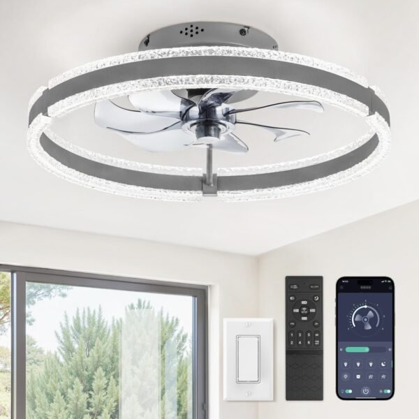Ceiling Fans with Lights and Remote, 20'' Low Profile Ceiling Fan with Light, 3000-6000K Dimmable Fandelier Ceiling Fans - Image 25