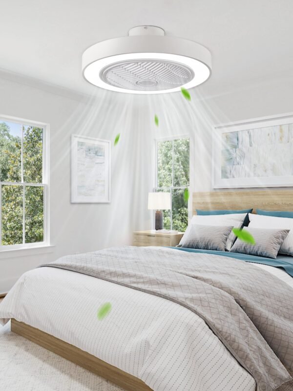 20 Inch Low Profile Ceiling Fan With Light, Led Bladeless Ceiling Fans - Image 14