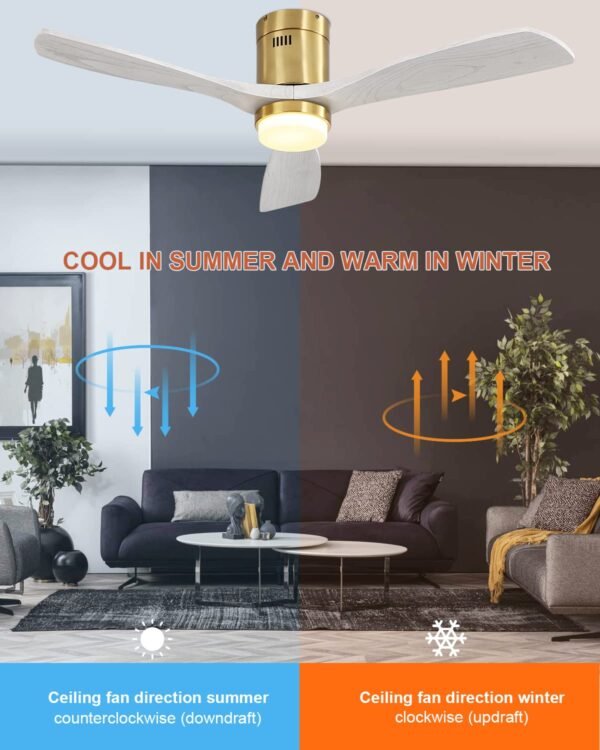 52 Inch Ceiling Fans With Lights, Solid Wood Indoor/Outdoor - Image 12