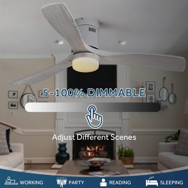 52 Inch Ceiling Fans With Lights, Solid Wood Indoor/Outdoor - Image 32