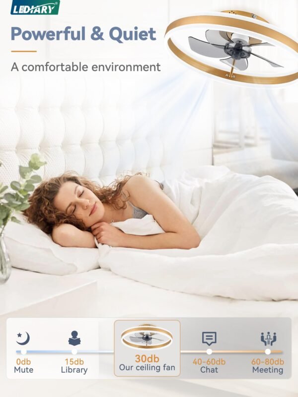 Low Profile Ceiling Fans with Lights, Flush Mount Modern Ceiling Fan and Remote Control - Image 27