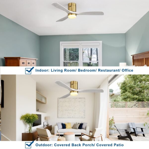 52 Inch Ceiling Fans With Lights, Solid Wood Indoor/Outdoor - Image 14