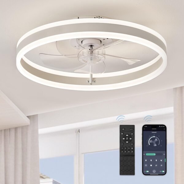 Low Profile Ceiling Fans with Lights, Flush Mount Modern Ceiling Fan and Remote Control - Image 16