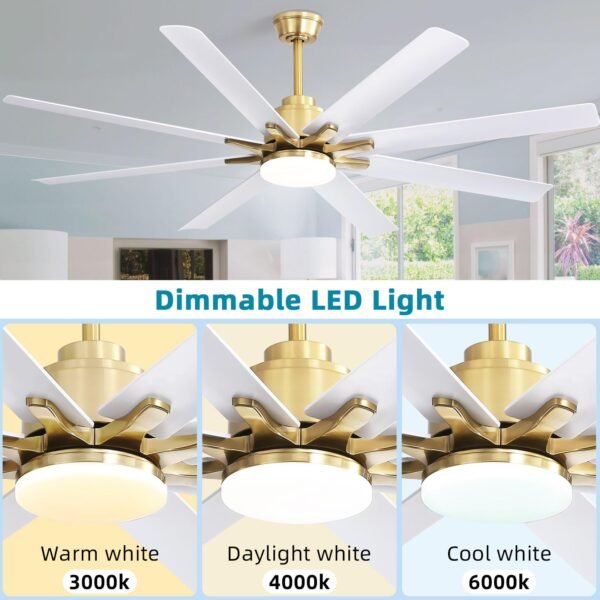 66 Inch Smart Ceiling Fans with Lights, Indoor/Outdoor Ceiling Fan with Light and Remote - Image 14