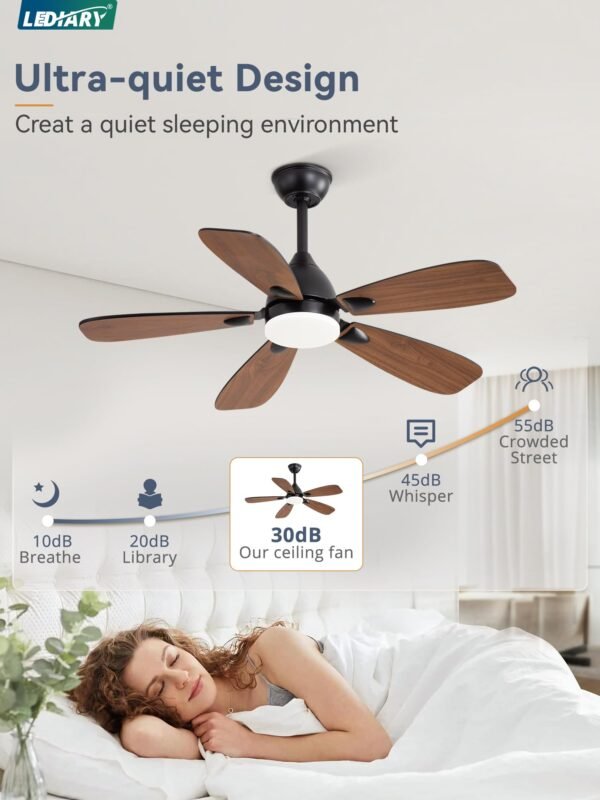 Ceiling Fans with Lights,42 inch Ceiling Fans with Lights and Remote,3CCT,6 Speeds,Reversible DC Motor - Image 13