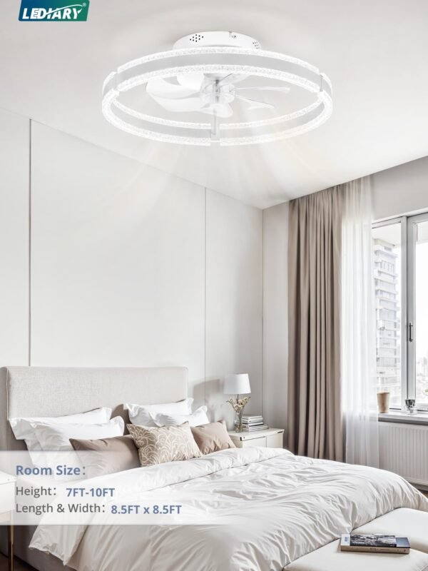Ceiling Fans with Lights and Remote, 20'' Low Profile Ceiling Fan with Light, 3000-6000K Dimmable Fandelier Ceiling Fans - Image 16