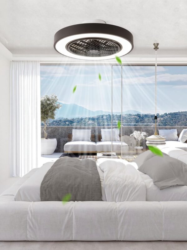 20 Inch Low Profile Ceiling Fan With Light, Led Bladeless Ceiling Fans - Image 21
