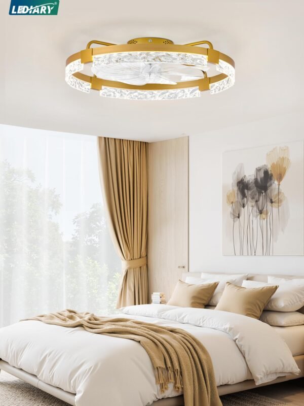 20 Inch Low Profile Ceiling Fans with Lights and Remote, Fandelier Ceiling Fan Flush Mount, 3000K-6000K Dimmable LED Fan Light - Image 76