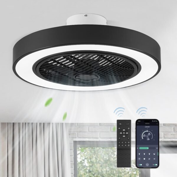 20 Inch Low Profile Ceiling Fan With Light, Led Bladeless Ceiling Fans - Image 50