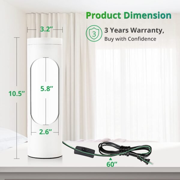 Kosher Lamp for Shabbos, White Table Lamps and Nightlight for Living Room Bedroom - Image 12
