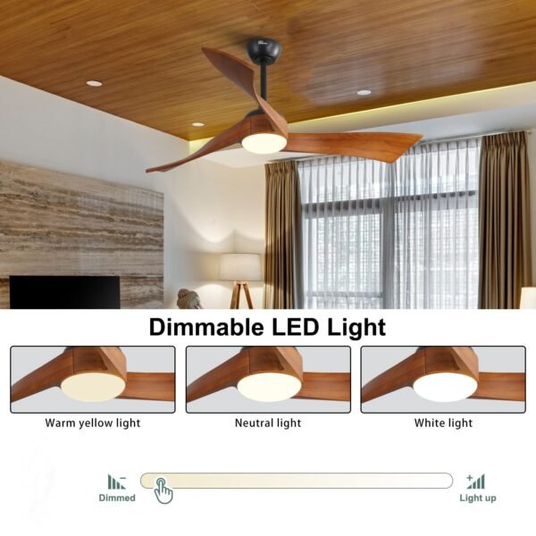 52 inch Ceiling Fans with Lights and Remote, Indoor/Outdoor Ceiling Fan with Light, Quiet DC Reversible - Image 11