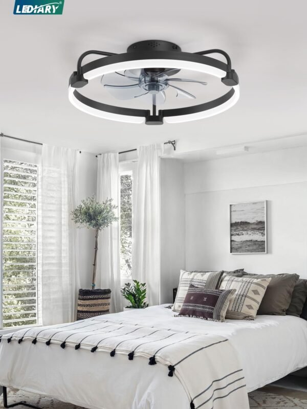 Ceiling Fans with Lights and Remote, 20'' Low Profile Ceiling Fan with Light, 3000-6000K Dimmable Fandelier LED Fan Light - Image 24
