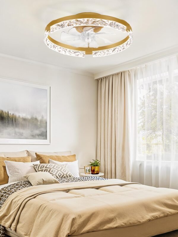 20 Inch Low Profile Ceiling Fans with Lights and Remote, Fandelier Ceiling Fan Flush Mount, 3000K-6000K Dimmable LED Fan Light - Image 83