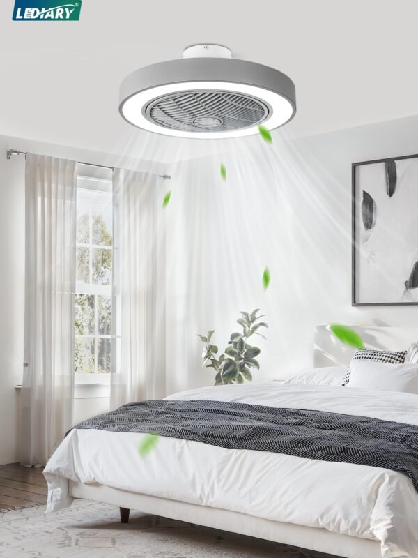 20 Inch Low Profile Ceiling Fan With Light, Led Bladeless Ceiling Fans - Image 70