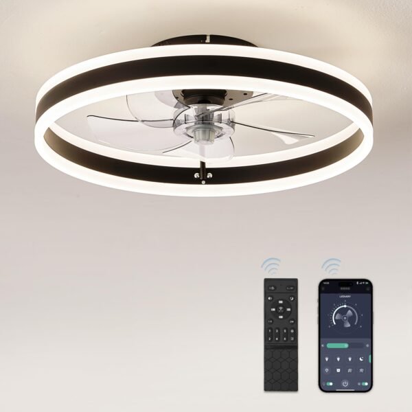 Low Profile Ceiling Fans with Lights, Flush Mount Modern Ceiling Fan and Remote Control - Image 8
