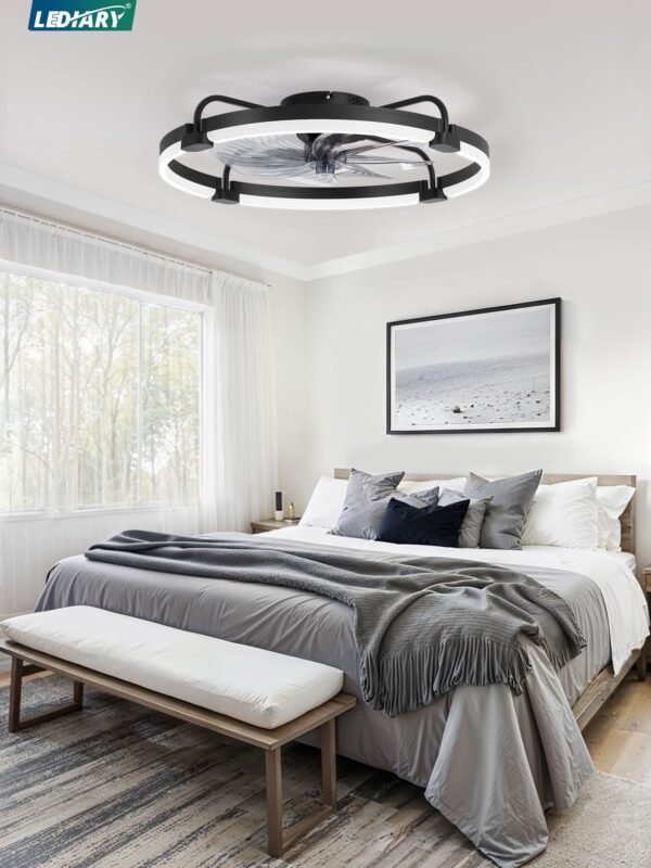 Ceiling Fans with Lights and Remote, 20'' Low Profile Ceiling Fan with Light, 3000-6000K Dimmable Fandelier LED Fan Light - Image 32