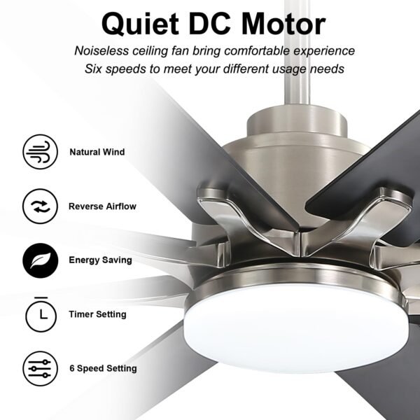 66 Inch Smart Ceiling Fans with Lights, Indoor/Outdoor Ceiling Fan with Light and Remote - Image 25