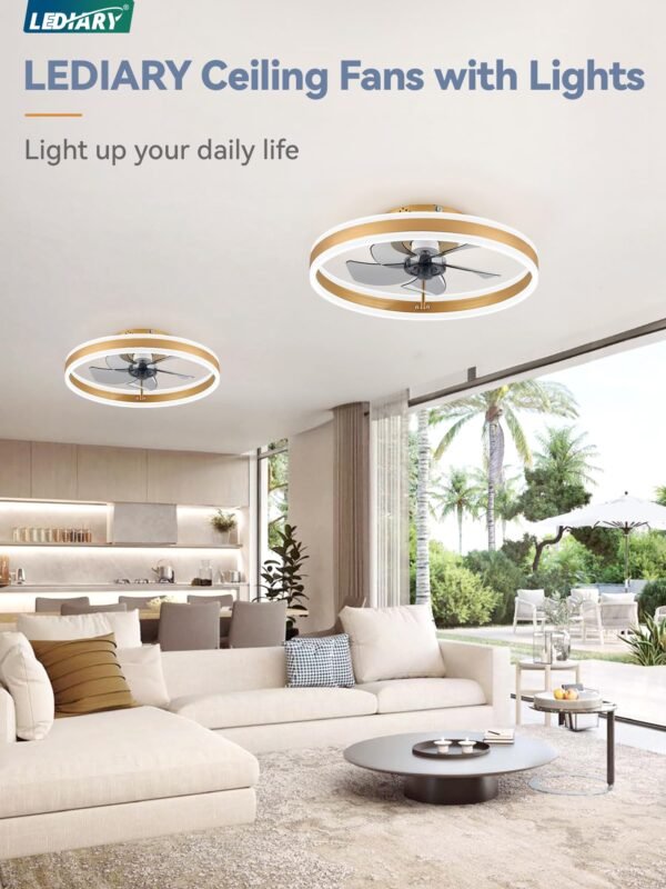 Low Profile Ceiling Fans with Lights, Flush Mount Modern Ceiling Fan and Remote Control - Image 30