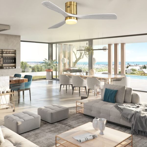 52 Inch Ceiling Fans With Lights, Solid Wood Indoor/Outdoor - Image 15