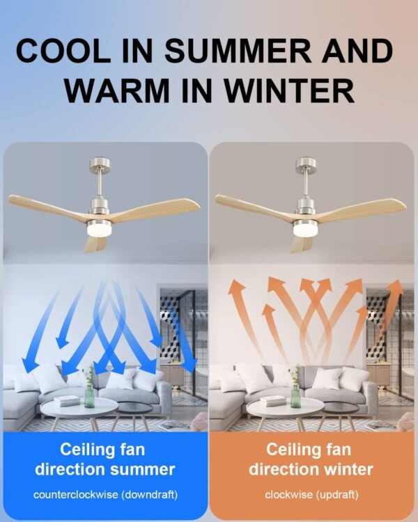 52 Inch Ceiling Fans With Lights, Solid Wood Indoor/Outdoor - Image 26
