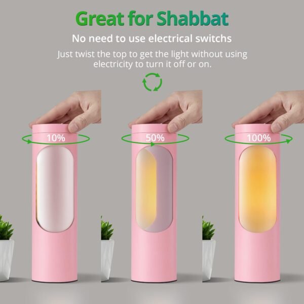 Kosher Lamp for Shabbos, White Table Lamps and Nightlight for Living Room Bedroom - Image 2