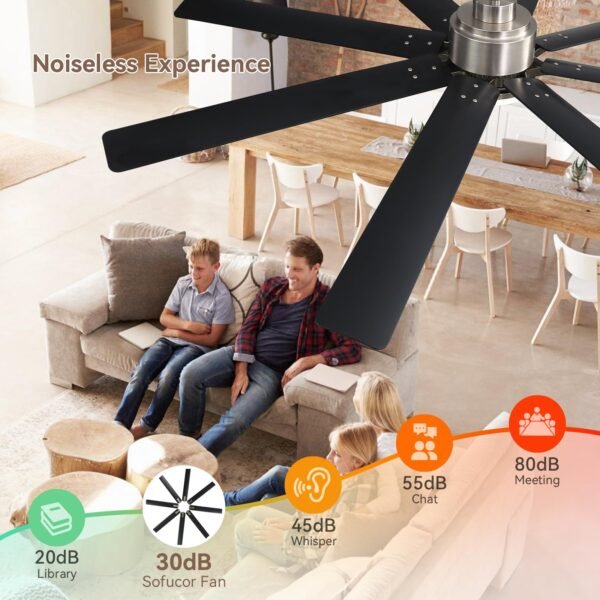 52 Inch Ceiling Fans with Lights, Smart Indoor/Outdoor Ceiling Fan With Remote - Image 17