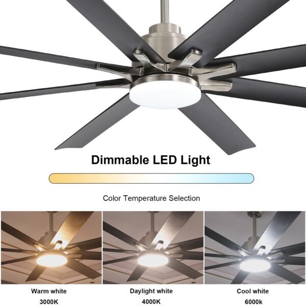 66 Inch Smart Ceiling Fans with Lights, Indoor/Outdoor Ceiling Fan with Light and Remote - Image 23