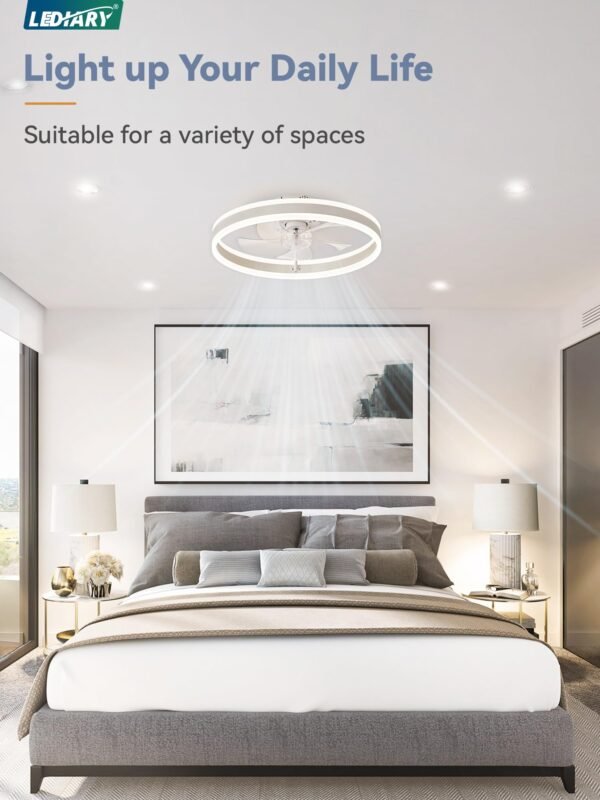 Low Profile Ceiling Fans with Lights, Flush Mount Modern Ceiling Fan and Remote Control - Image 22