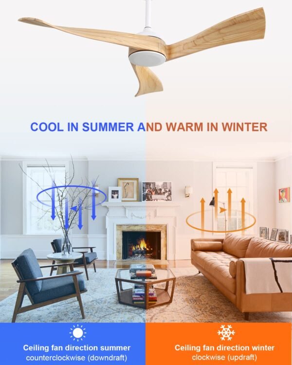52 inch Ceiling Fans with Lights and Remote, Indoor/Outdoor Ceiling Fan with Light, Quiet DC Reversible - Image 21