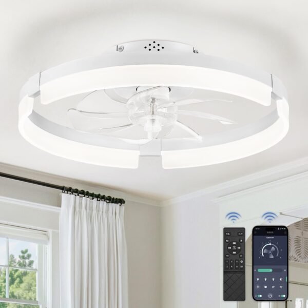 Ceiling Fans with Lights and Remote, 19.7 Inch Low Profile Ceiling Fan, 6 Speeds, Reversible - Image 15