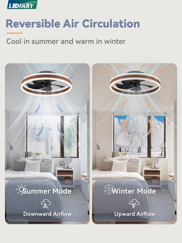 Low Profile Ceiling Fans with Lights, Flush Mount Modern Ceiling Fan and Remote Control - Image 13