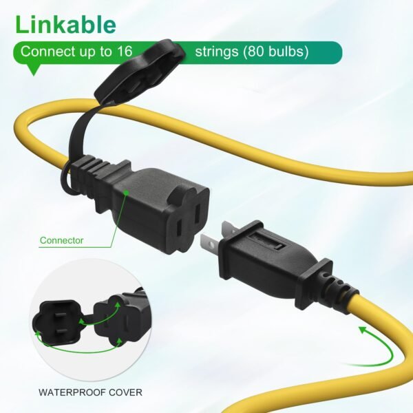 100FT Construction String Lights, 10 Bulbs 100W 10500LM String Work Lights with 10 Medium Base Sockets - Image 4