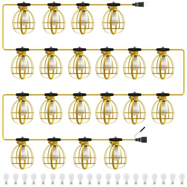 100FT Construction String Lights, 10 Bulbs 100W 10500LM String Work Lights with 10 Medium Base Sockets - Image 12